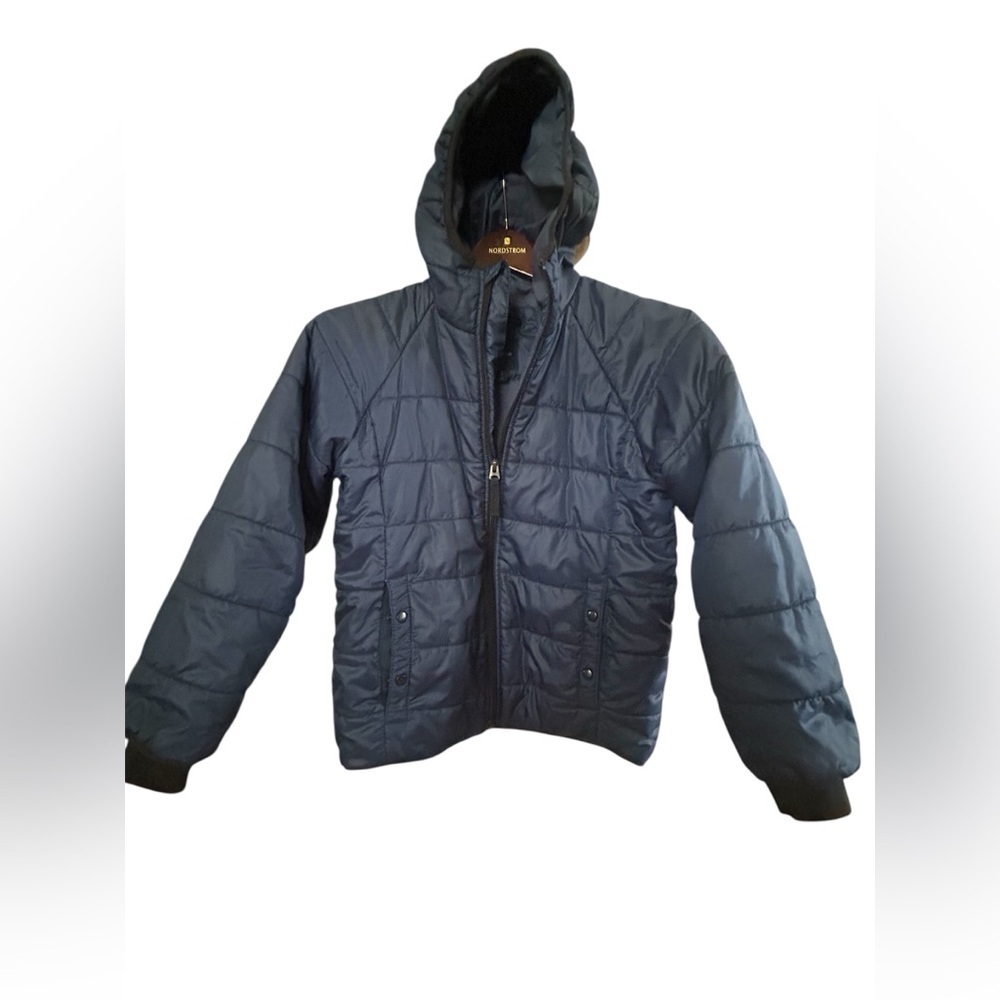GapKids Navy Hooded Puffer Jacket Quilted Mini Normcore Winter Coat Kids Size 8